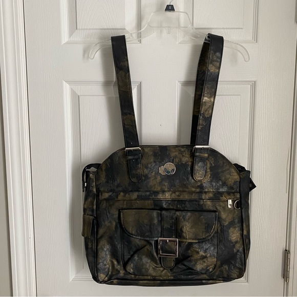 Whak Sak Ultimate Tennis Tote Dark Peacock Green/Black/Antique Gold Detail - Picture 3 of 8